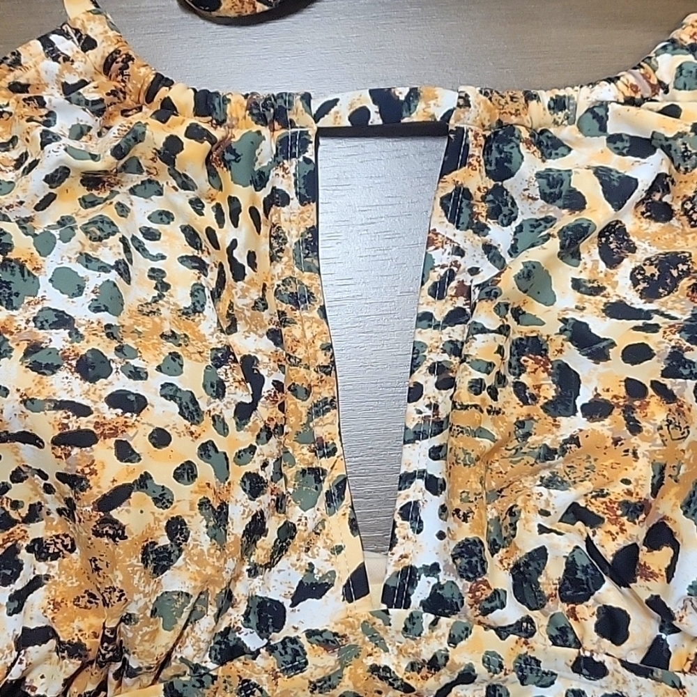 Mynah-Leopard Print NWT-Two Piece Mynah Bathing Suit-Size 22W - Picture 8 of 17
